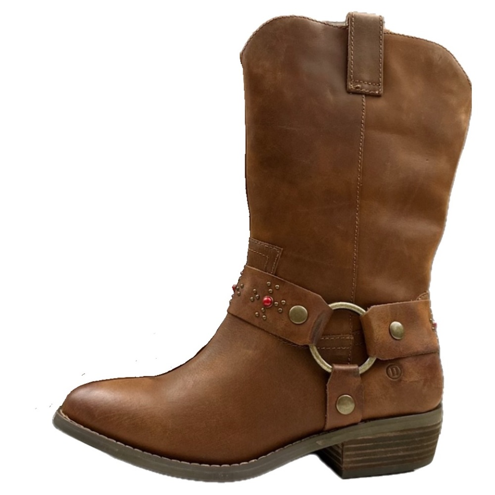 dingo Tan Mid-Calf Heeled Harness Boot - Picture 2 of 6
